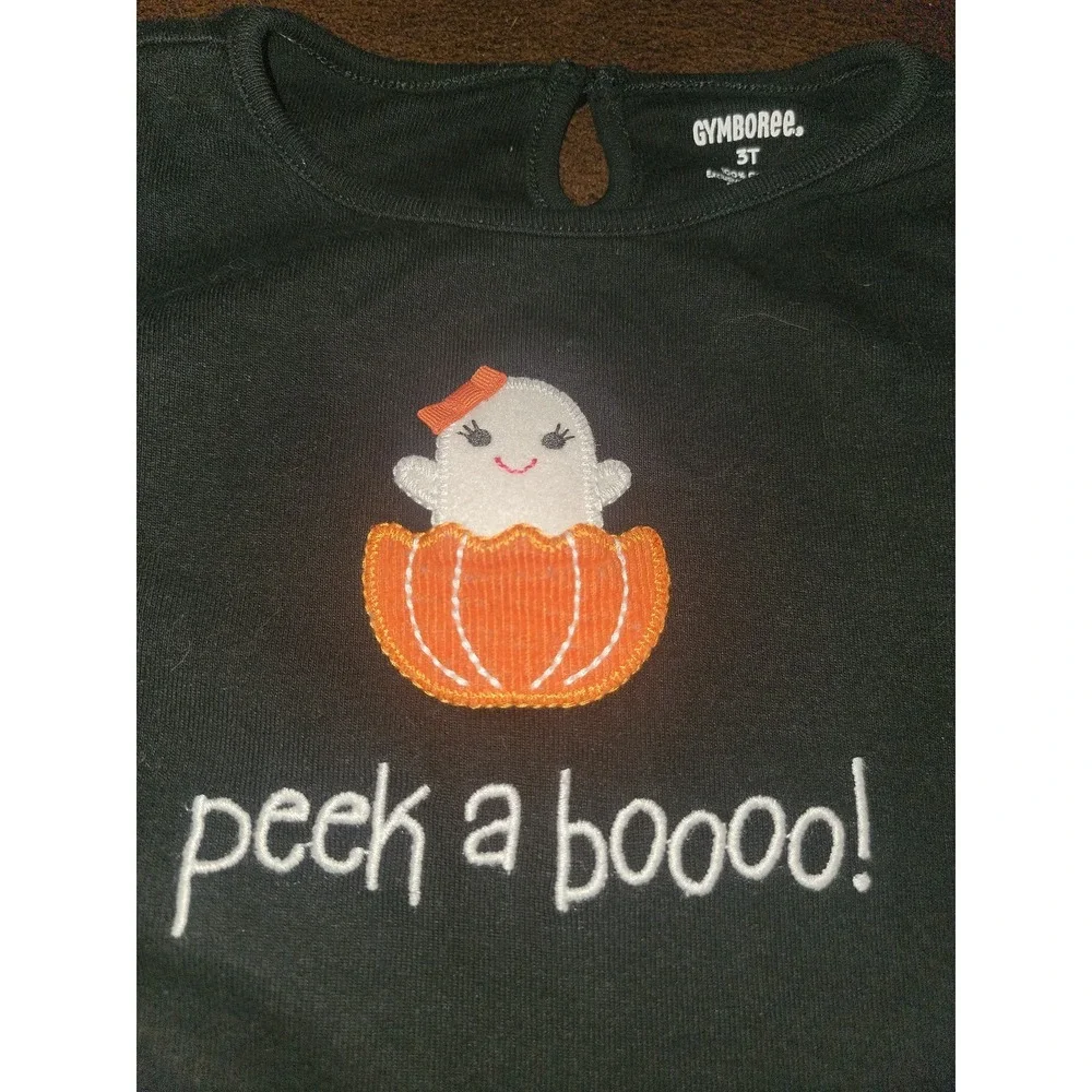Gymboree Halloween ghost pumpkin top peek a boo long sleeve 3t